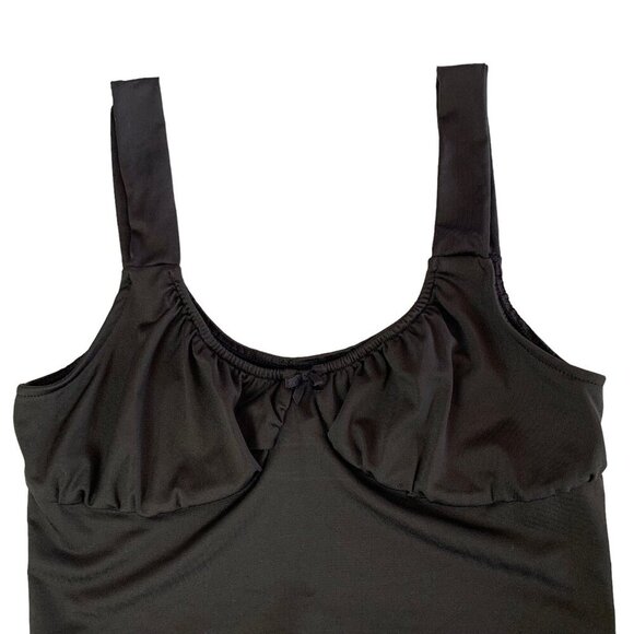 Divided H&M Black Ruched Crop Tank Top Soft Stretchy Y2K Style M - Picture 2 of 5